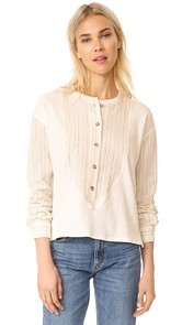 Derek Lam 10 Crosby Mixed Media Henley