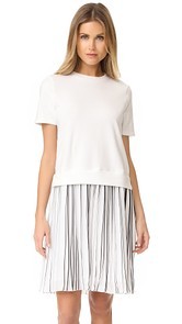 Clu Mix Media Pleated Dress