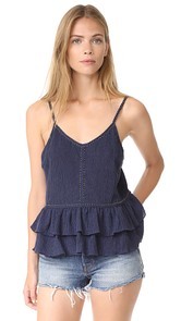 Chloe Oliver Crinkle Texture Ruffle Tank