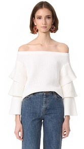 endless rose Off Shoulder Tiered Sleeve Top