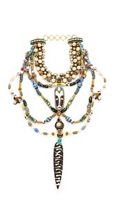 Erickson Beamon Imitation Pearl Safari Bib Necklace