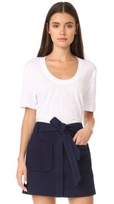 FRAME U Neck Linen Tee