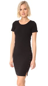 MONROW Fitted Lace Up Dress