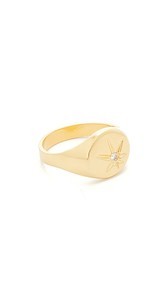 Jacquie Aiche JA Burst Flat Top Signet Pinky Ring