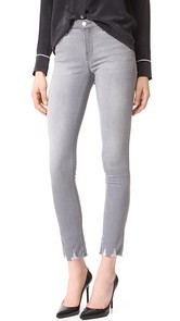 J Brand 811 Mid Rise Skinny Jeans with Raw Hem
