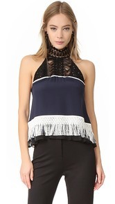 Jonathan Simkhai Fringe Racer Tank