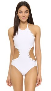 Karla Colletto Rick Rack Halter Monokini