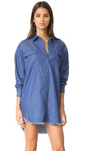 KENDALL + KYLIE Frayed Chambray Dress