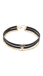 Jules Smith Owen Leather Choker Necklace
