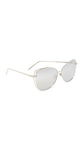 Linda Farrow Luxe Cat Mirrored Sunglasses