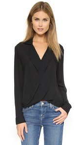 LAGENCE Rita Drape Front Blouse