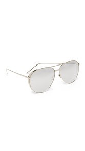 Linda Farrow Luxe Mirrored Aviator Sunglasses