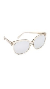 Linda Farrow Luxe Oversized Classic Platinum Sunglasses