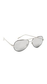 Linda Farrow Luxe Mirrored Aviator Sunglasses