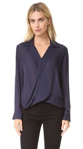 LAGENCE Rita Drape Front Blouse