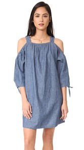 Madewell Chambray Cold Shoulder Dress