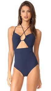 Michael Kors Collection Halter One Piece Swimsuit