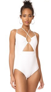 Michael Kors Collection Halter One Piece Swimsuit