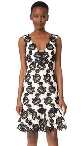 Monique Lhuillier Sleeveless Flounce Dress
