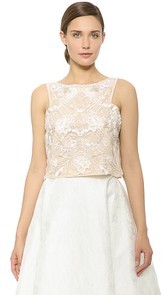 Monique Lhuillier Sleeveless Crop Top