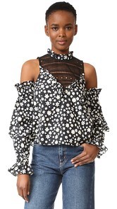 Nicholas N/Nicholas Daisy Balloon Sleeve Insert Top