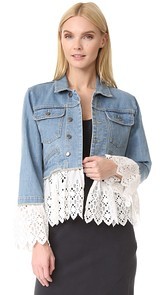 Sea Eyelet Layered Denim Jacket