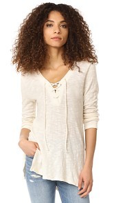 Sol Angeles Tie Neck Deep V Tunic
