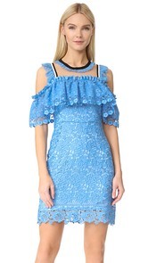 Three Floor Blue Bell Cold Shoulder Dress