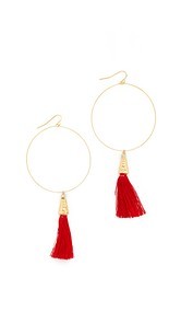 Vanessa Mooney The Summer of Love Tassel Hoop Earrings