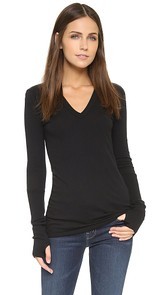 Enza Costa Cuffed V Top