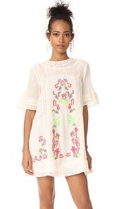 Free People Perfectly Victorian Embroidered Mini Dress