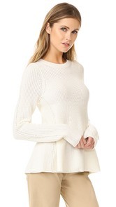 Grey Jason Wu Long Sleeve Flare Sweater