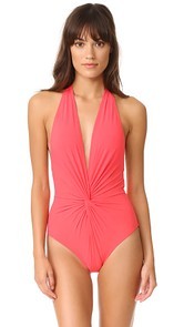 Karla Colletto Low Back Plunge Swimsuit