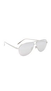 Linda Farrow Luxe Mirrored Aviator Sunglasses
