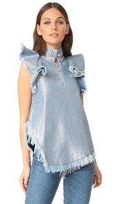 Marques Almeida Metallic Denim Top