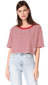 Marc Jacobs Striped Crop Boxy Top