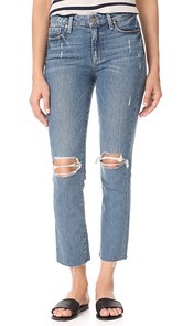 PAIGE Jacqueline Straight Raw Hem Jeans