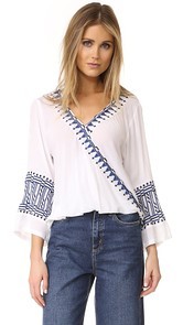Piper Bell Sleeve Embroidered Top