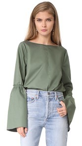 Tibi Bell Sleeve Top