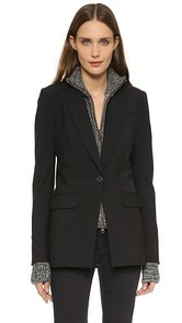 Veronica Beard Long &amp; Lean Jacket with Melange Uptown Dickey