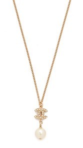 What Goes Around Comes Around Chanel Imitation Pearl CC Necklace (Previously Owned)