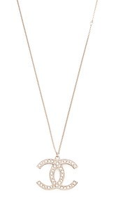 What Goes Around Comes Around Chanel Crystal CC Large Necklace (Previously Owned)