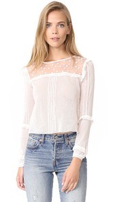 For Love &amp; Lemons Cosmos Pintuck Blouse