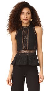 Rebecca Taylor Sleeveless Ariella Peplum Top