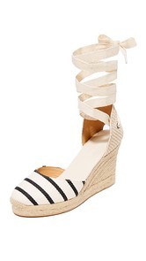 Soludos Striped Gladiator Tall Wedge Espadrilles