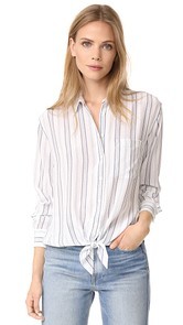 Equipment Daddy Tie Front Blouse