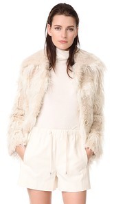 Helmut Lang Shawl Collar Faux Fur Jacket