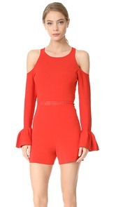 Jonathan Simkhai Signature Knit Cold Shoulder Romper