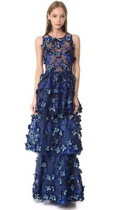 Marchesa Notte Embroidered Gown
