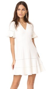 Rebecca Taylor V Neck Textured Dress